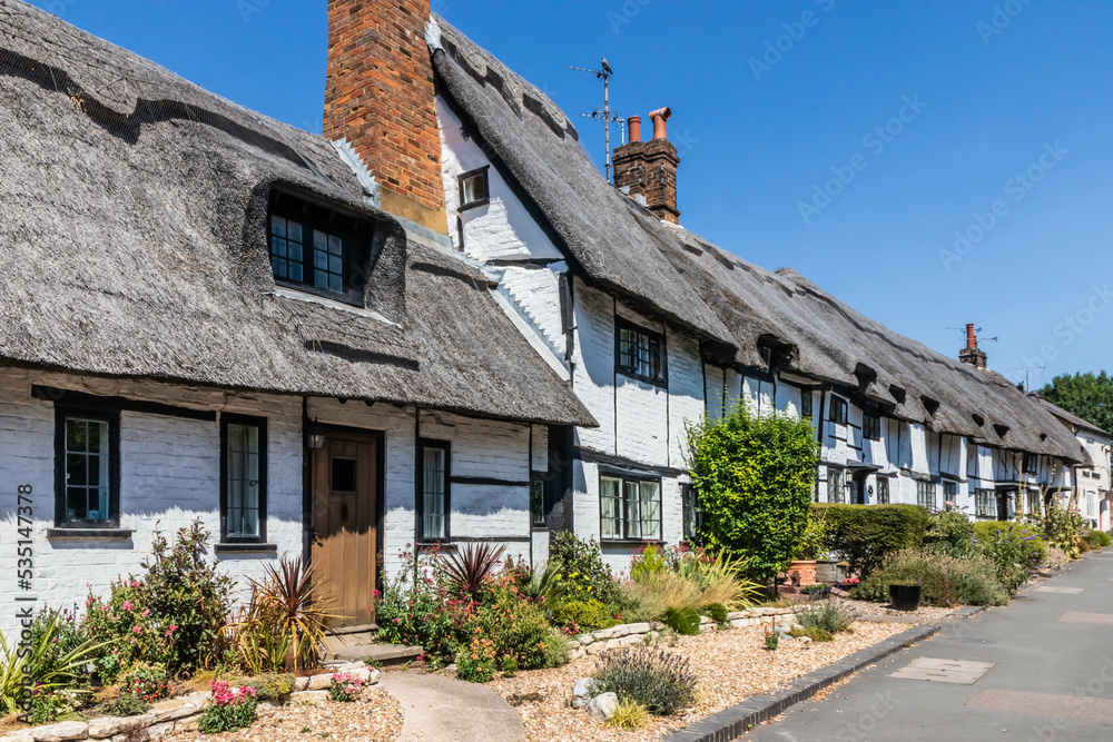 Traditional English thatched cottages