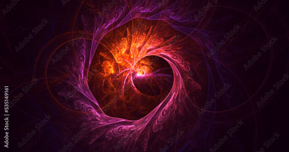 3D rendering abstract colorful fractal light background