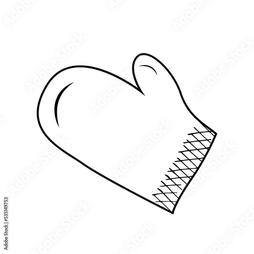 Mitten-washcloth in Doodle style. sponge for shower