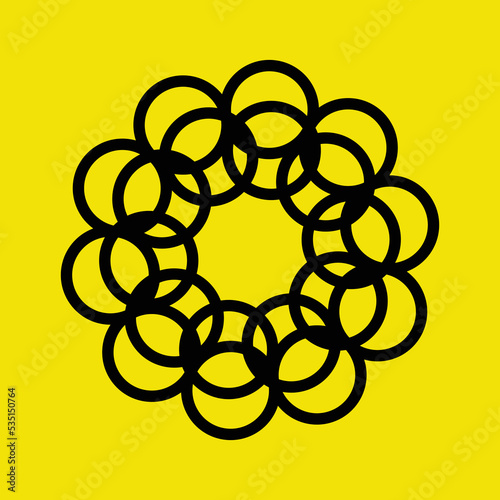 Circle flower nature logo design