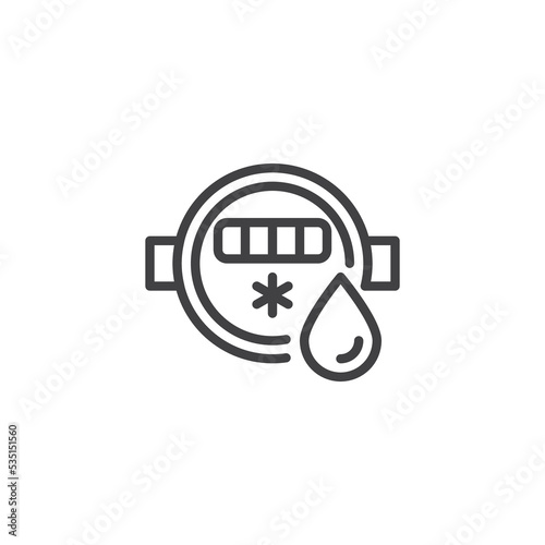 Water meter gauge line icon