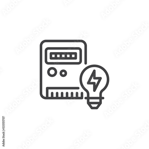 Electricity meter line icon