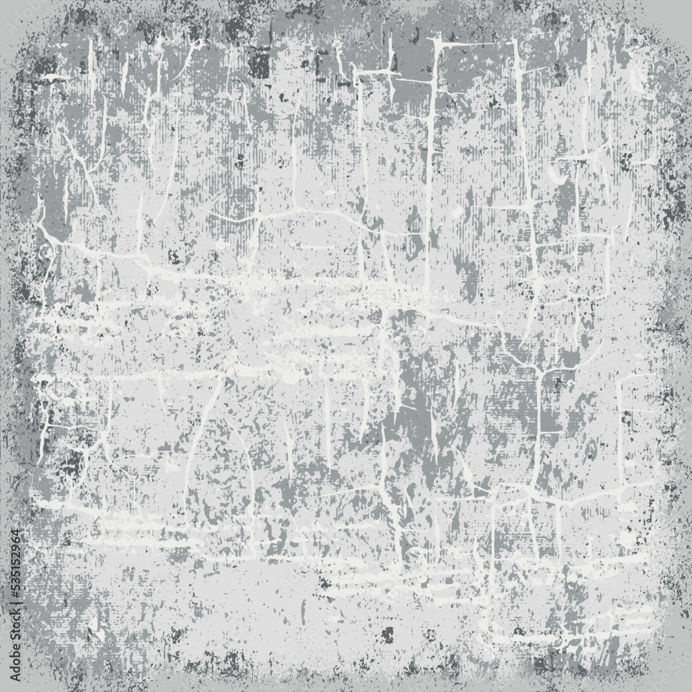 Grunge background is grey. Abstract scratched texture. Vector graffiti