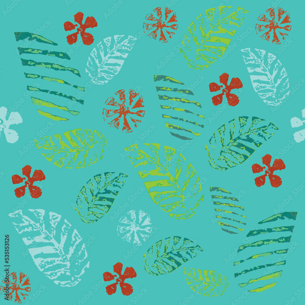 Abstract flower leaf Block pattern