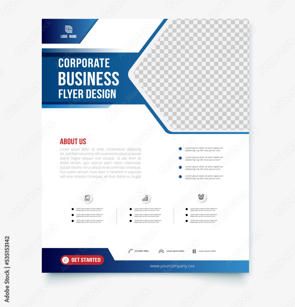 Corporate business flyer design template. Corporate business flyer design template.