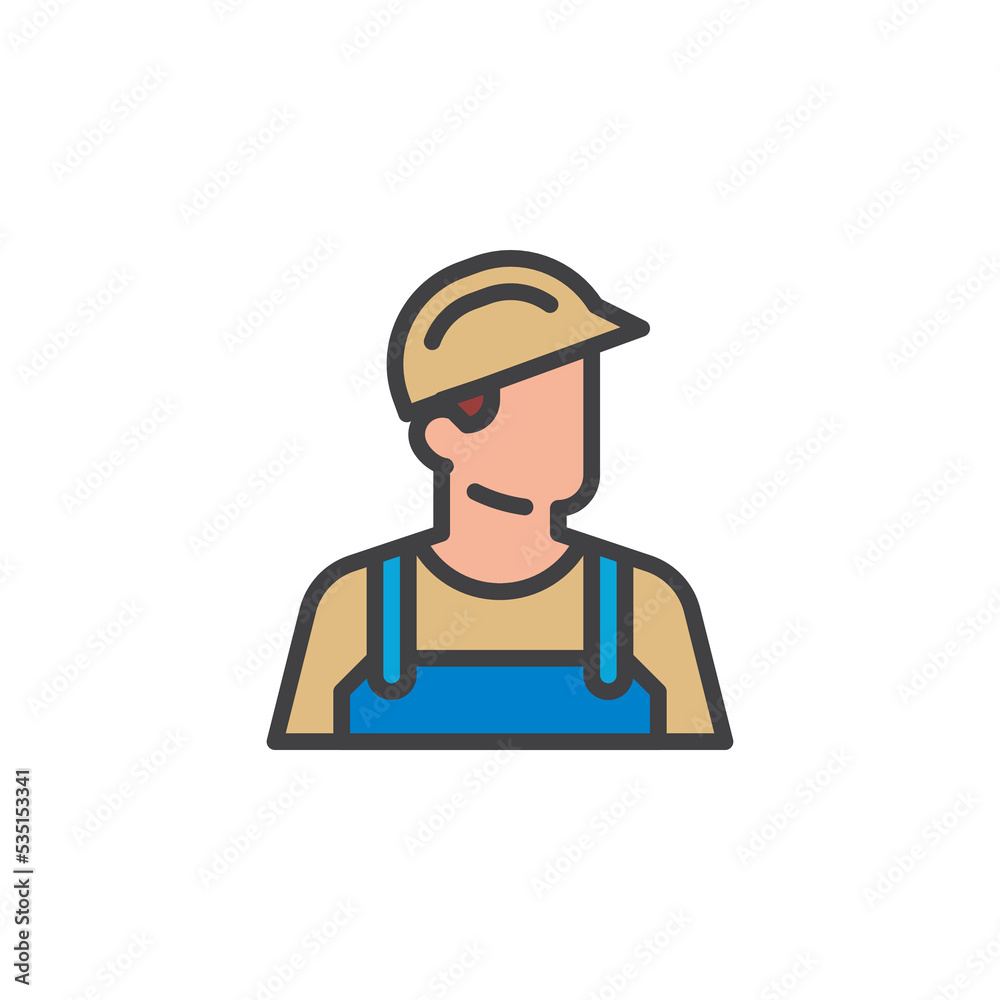Construction worker filled outline icon