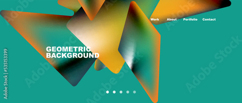 Landing page background template. Abstract geometric shapes composition. Vector illustration for wallpaper, banner, background