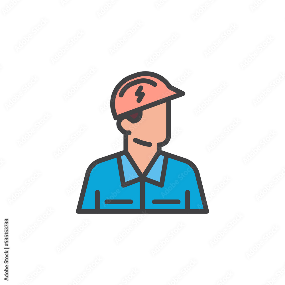 Electrician avatar filled outline icon