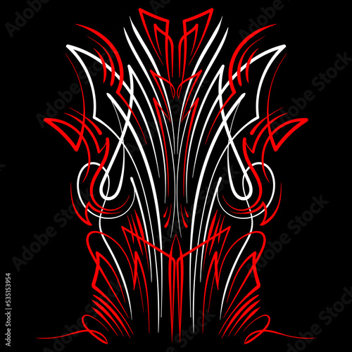 Floral art illustration. Pinstriping art motorcycle and car pinstripe vintage hand drawn. For vinyl sticker, painting template, tattoo. Vector illustration. Eps 10