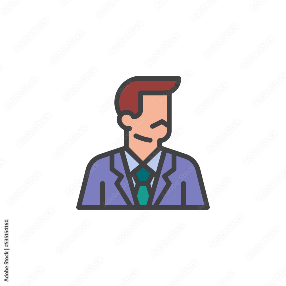 Manager person filled outline icon