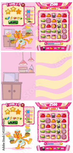 A game background template with elements