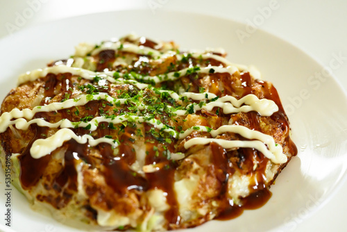 Freshly made okonomiyaki Popular Japanese Gourmet
