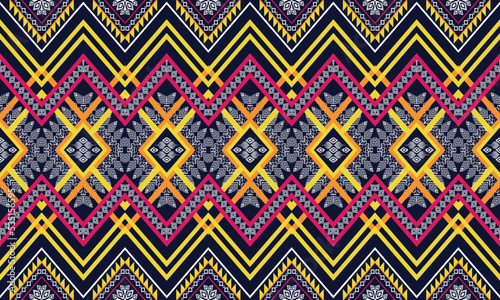 Wallpaper Mural Geometric ethnic flower pattern for background,fabric,wrapping,clothing,wallpaper,Batik,carpet,embroidery style. Torontodigital.ca
