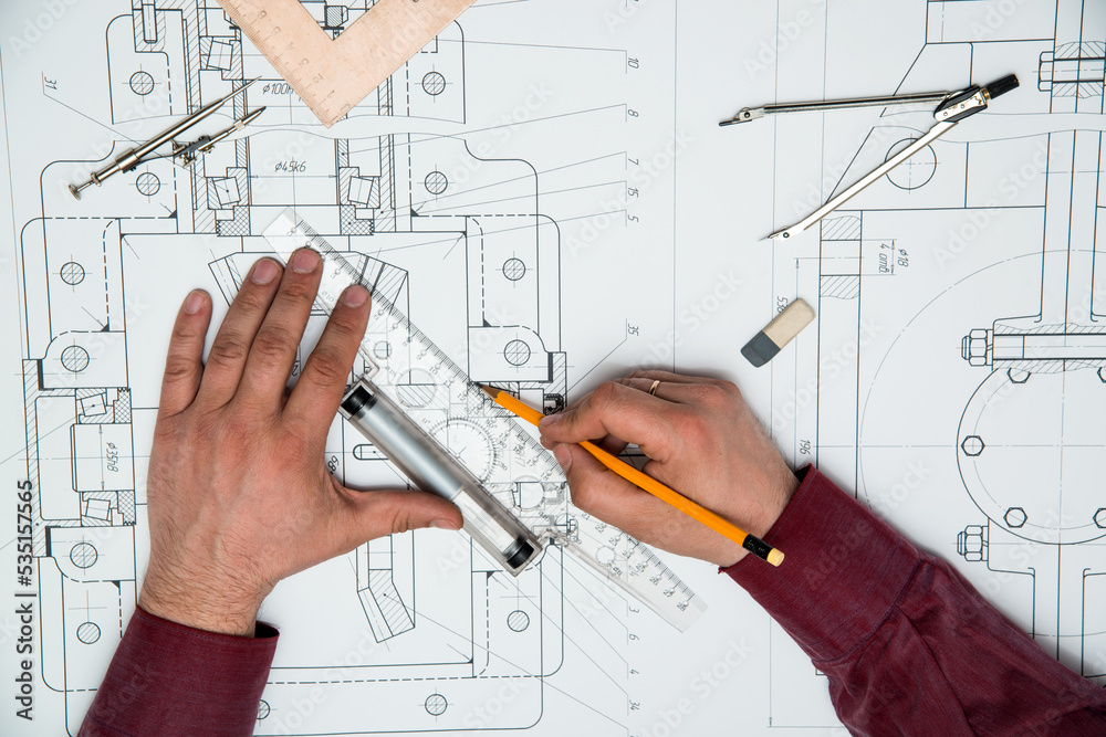 Technical drawing in machines production Technical drawing in machines production