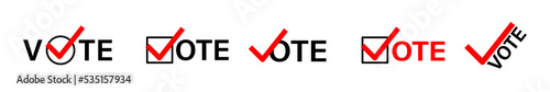 Vote election icon. Politic campaign collection icons. Vote ballot election signs. Stock vector. EPS 10