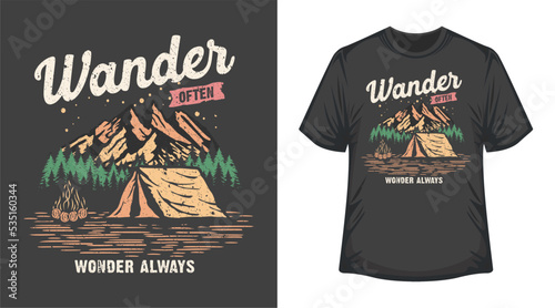 Outdoor Adventure T Shirt Design apparel for fishing hunting camping hiking colorfull print background
