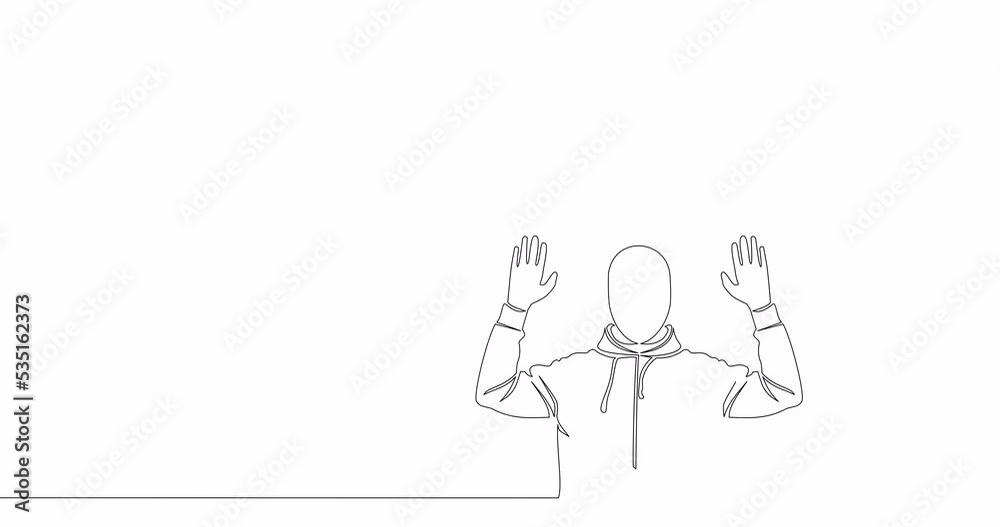Self drawing line animation surveillance camera and thief continuous one single line drawn concept video Self drawing line animation surveillance camera and thief continuous one single line drawn concept video
