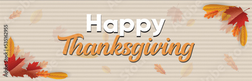 Happy Thanksgiving background. It includes autumn fall leaves and color.Vector illustration photo