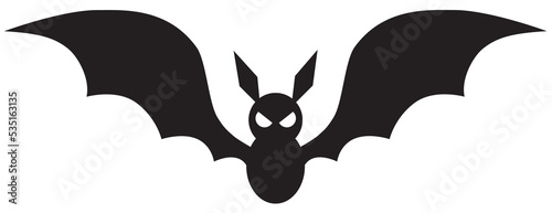 graphic design of a flying black bat. can be used for products or content on halloween