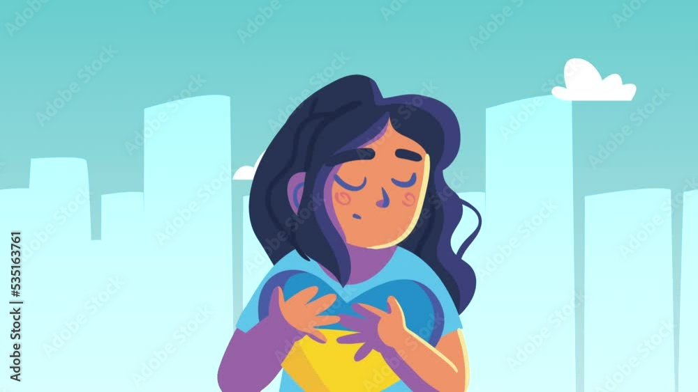 ukraine flag with girl peace animation ukraine flag with girl peace animation