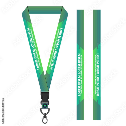 Green Line Lanyard Template