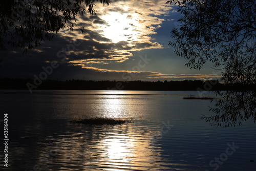 sunset over the river