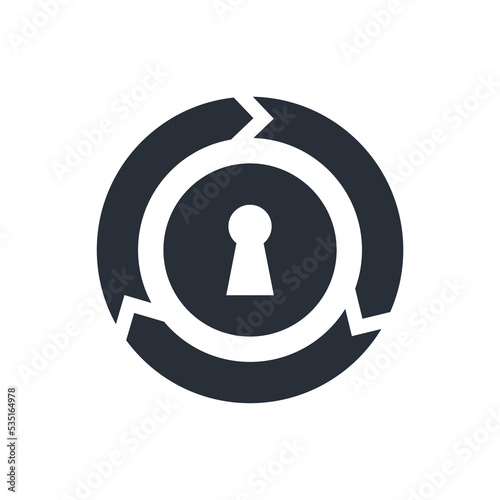 Lock replacement. Vector linear icon isolated on white background.
