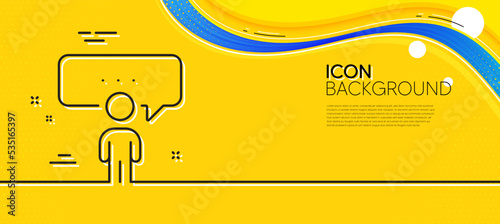 Consulting business line icon. Abstract yellow background. Discussion or consultation sign. People communication management symbol. Minimal consulting business line icon. Wave banner concept. Vector