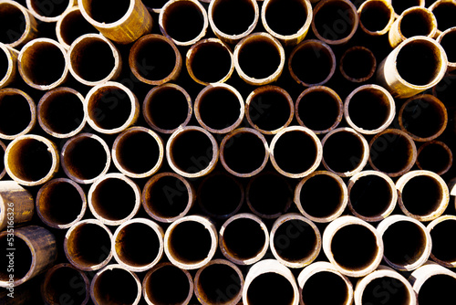 Stack of circle metal tubes