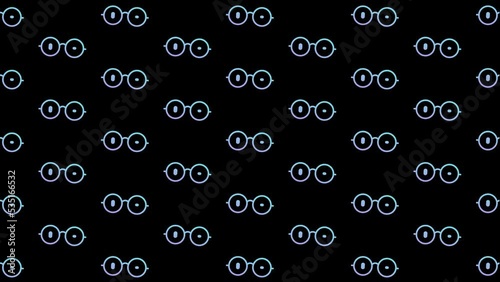 Glasses Eye Blink Black Animated Loop Background 4K