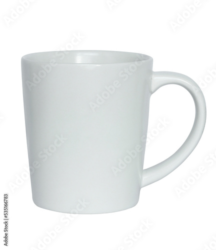 empty white cup isolated with clipping path for mockup