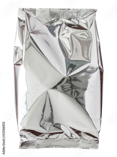 Obraz na płótnie Foil package bag isolated with clipping path for mockup