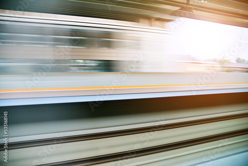 Train fast running on railway track