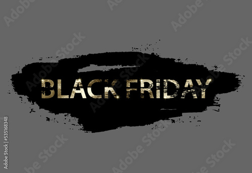 Black Friday, golden letters on a black background