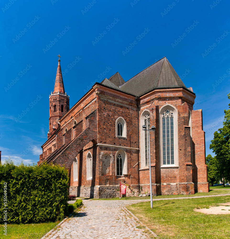 Gothic collegiate church in Glogow, town in Lower Silesian Voivodeship, Poland.