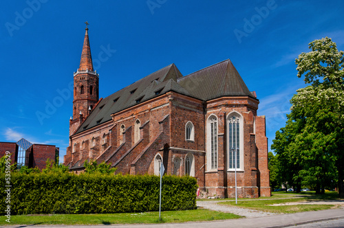 Gothic collegiate church in Glogow, town in Lower Silesian Voivodeship, Poland.