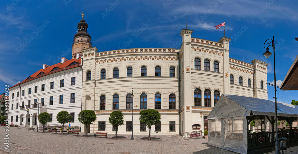 Town Hall in Glogow, town in Lower Silesian Voivodeship, Poland.