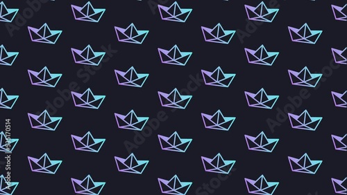 Paper Boat Dark Blue Animated Loop Background 4K
