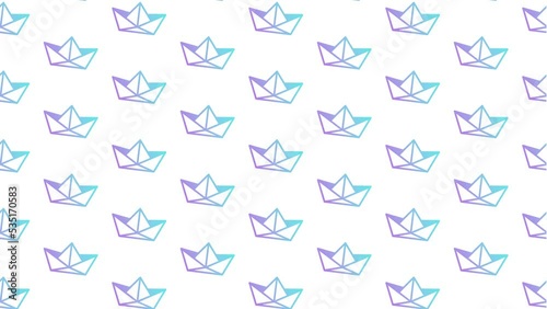 Paper Boat White Animated Loop Background 4K
