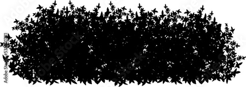 Set of ornamental black plant in the form of a hedge.Realistic garden shrub, seasonal bush, boxwood, tree crown bush foliage.For decorate of a park, a garden or a fence.