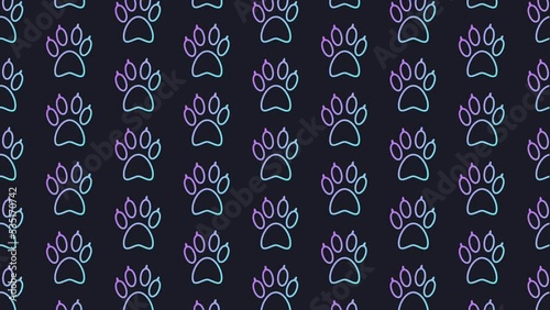 Paws Animal Morph Dark Blue Animated Loop Background 4K