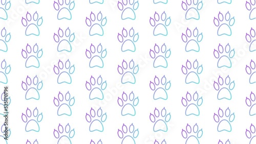 Paws Animal Morph White Animated Loop Background 4K