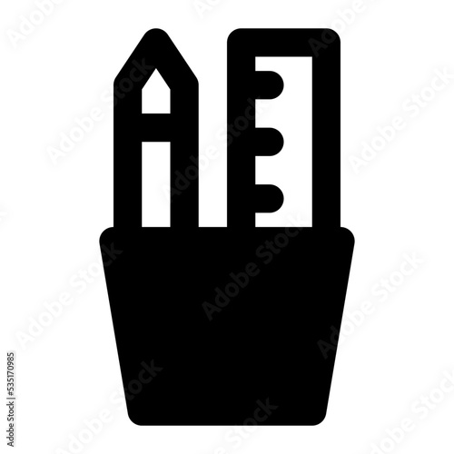 pencil and ruler glyph icon