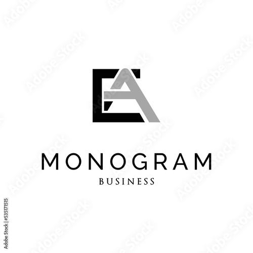 Initial Letter EA Monogram Logo Design Template