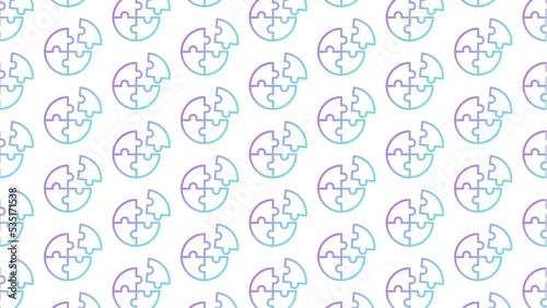Puzzle White Animated Loop Background 4K