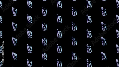 Radio Walkie Talkie Black Animated Loop Background 4K