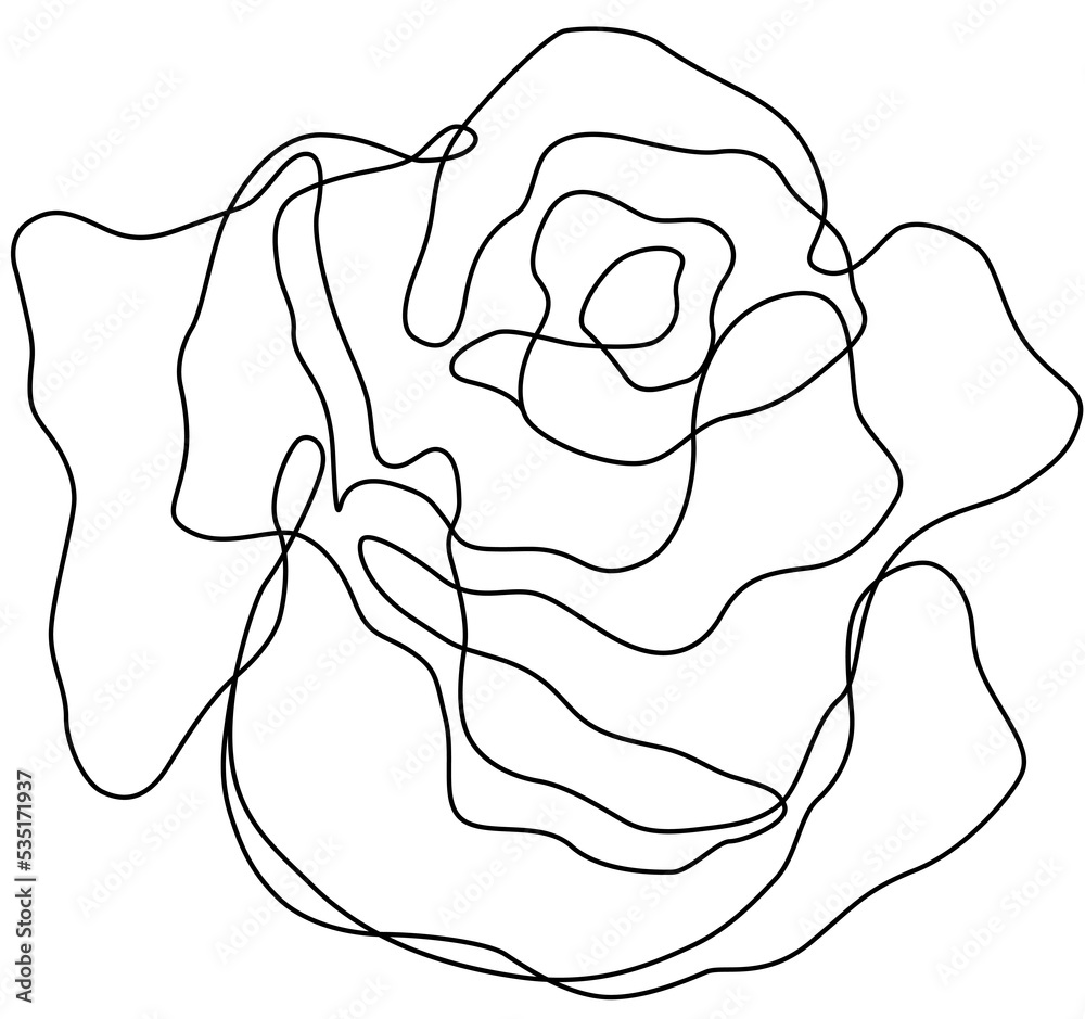 Rose flower isolated on white. Hand drawn continuous line png.
Rose flower isolated on white. Hand drawn continuous line png.