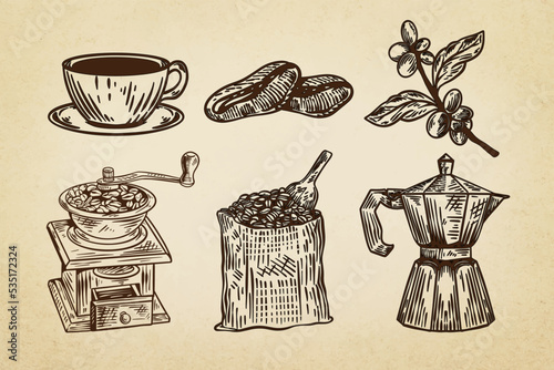 Coffee set illustration