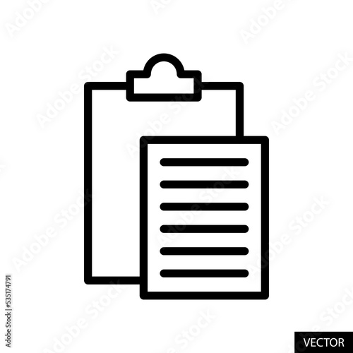 Clipboard paste, Copy paste content vector icon in line style design for website design, app, UI, isolated on white background. Editable stroke. Vector illustration.