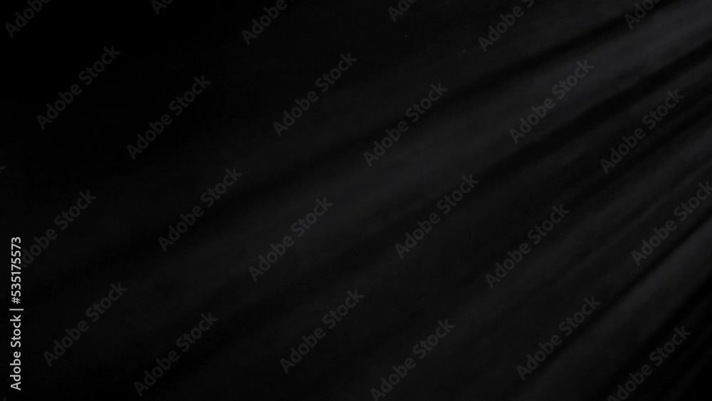 Cinematic and atmospheric light rays in a dusty room for overlay use on a black background, real soft effect from the right corner also usable in slow motion